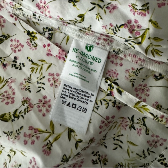 J.Crew Tie-sleeve button-front cotton poplin top in meadow floral - Picture 9 of 9